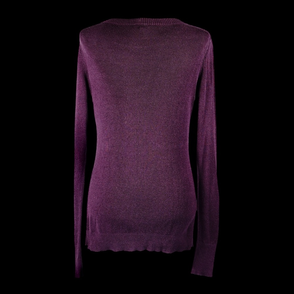 Express Plum Purple Cotton Rayon Knit Sweater Pullover – Size L - Picture 6 of 14